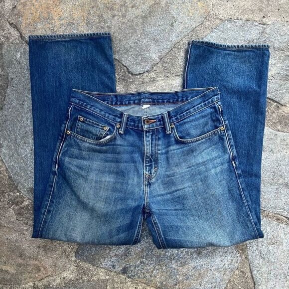BANANA REPUBLIC RELAXED STRAIGHT LEG JEANS MEDIUM BLUE WASH MENS 31x30 - Picture 4 of 9
